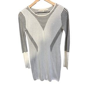 Rachel Rachel Roy Black White Striped Knit Sheath Dress Size S